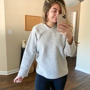 fuzzy gray soft long sleeve cozy thick pullover